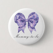 Schleifen-Polka-Punkte-Baby-Party - werdende Mutte Button (Vorderseite)