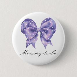 Schleifen-Polka-Punkte-Baby-Party - werdende Mutte Button