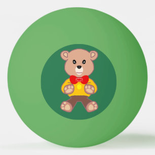 Schleifen-Teddybär auf Grün Tischtennisball