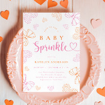 Schleifen und Herzen Sprinkle Baby Shower Einladun