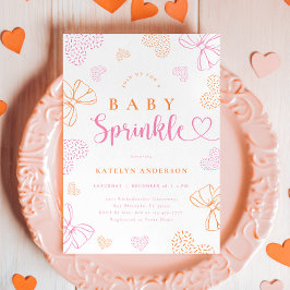 Schleifen und Herzen Sprinkle Baby Shower Einladun Einladung