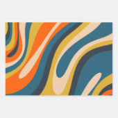 Schleifen und Wirbel Retro Abstrakte Muster Geschenkpapier Set (Vorderseite 3)