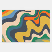 Schleifen und Wirbel Retro Abstrakte Muster Geschenkpapier Set (Vorderseite 2)