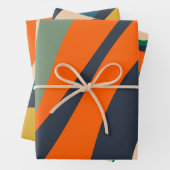 Schleifen und Wirbel Retro Abstrakte Muster Geschenkpapier Set (Beispiel)