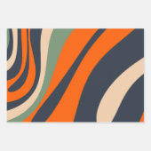 Schleifen und Wirbel Retro Abstrakte Muster Geschenkpapier Set (Vorderseite)