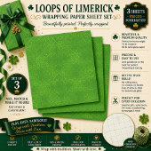 Schleifen von Limerick Geschenkpapier Set