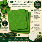 Schleifen von Limerick Geschenkpapier Set