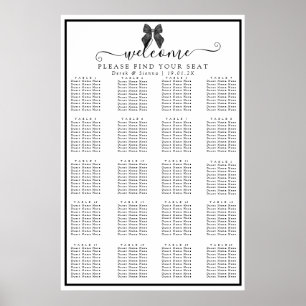 Schleifenband Klassische schwarze und weiße Hochze Poster