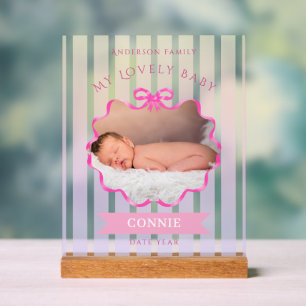 Schleifenband Neugeborenes Baby Mädchen Acrylschild