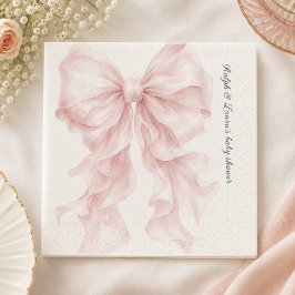 Schleifenband Rosa Baby Shower Serviette