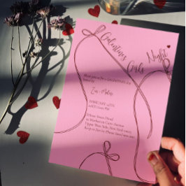 Schleifenbögen – Moderne Galentine's Mädchennacht Einladung