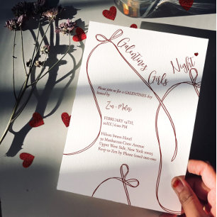 Schleifenbögen – Moderne Galentine's Mädchennacht Einladung