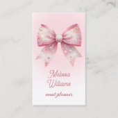 Schleifenlogo rosa Gradient Visitenkarte (Vorderseite)