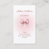 Schleifenlogo rosa Gradient Visitenkarte (Rückseite)