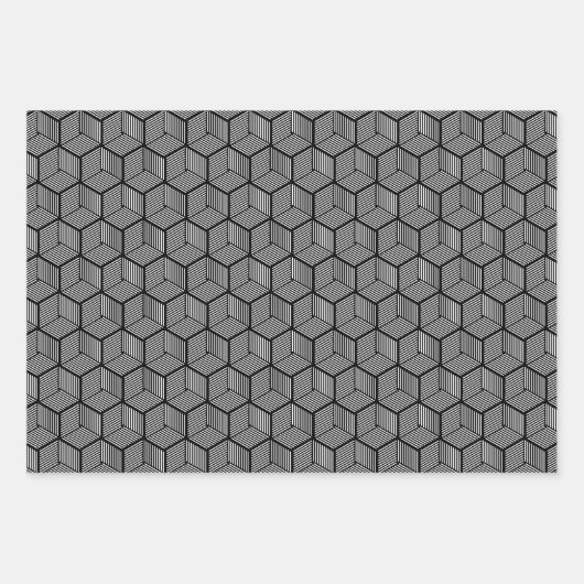 Schleifkuben, graue Wrackpapier Geschenkpapier Set (Vorderseite 3)