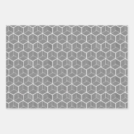 Schleifkuben, graue Wrackpapier Geschenkpapier Set