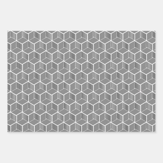 Schleifkuben, graue Wrackpapier Geschenkpapier Set (Vorderseite)