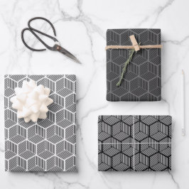 Schleifkuben, graue Wrackpapier Geschenkpapier Set