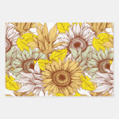 Schleifpapier Flachblech von 3 Sonnenblumen Geschenkpapier Set (Vorderseite 3)