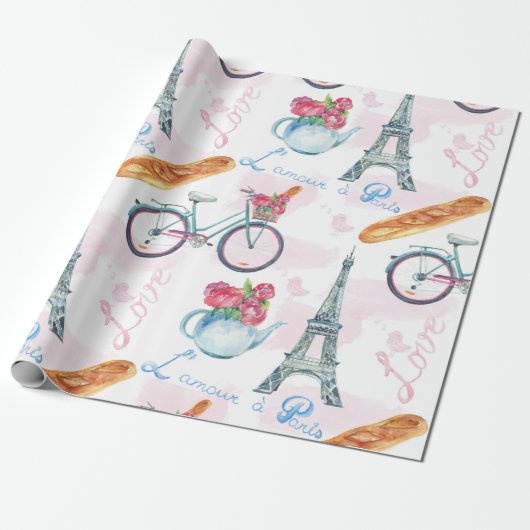 Schleifpapier für den Eiffelturm Geschenkpapier (Ungerollt)