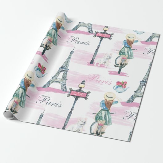 Schleifpapier für den Eiffelturm Geschenkpapier (Ungerollt)