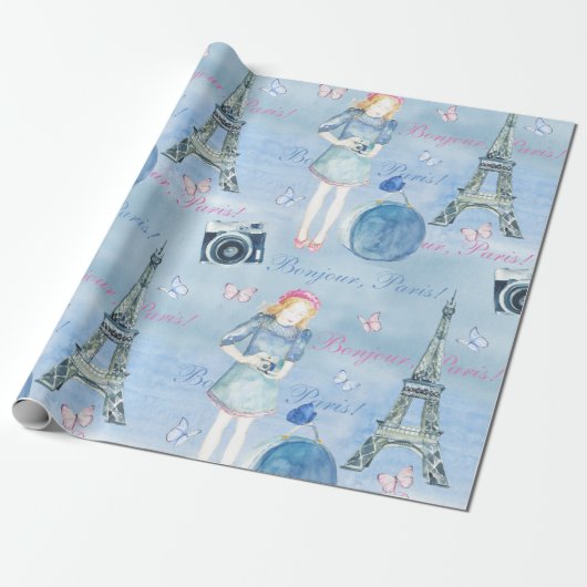 Schleifpapier für den Eiffelturm Geschenkpapier (Ungerollt)