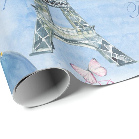 Schleifpapier für den Eiffelturm Geschenkpapier (Rolleneckpunkt)
