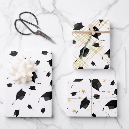 Schleifpapier für die schwarze Graduierung Geschenkpapier Set (Vorderseite)