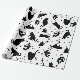 Schleifpapier für die Silhouette von Hexen, Katzen Geschenkpapier