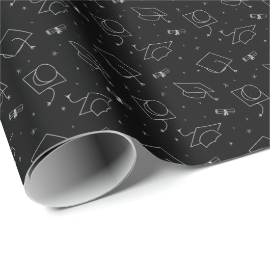 Schleifpapier für Schwarz-Silber-Graduierung Geschenkpapier (Rolleneckpunkt)
