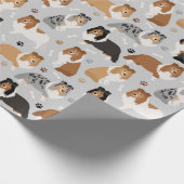 Schleifpapier für Sheltie-Knochen und -Paws Geschenkpapier (Ecke)