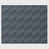 Schleifpapier - Geometrisches Silber und Blau/Grau Geschenkpapier (Flach)