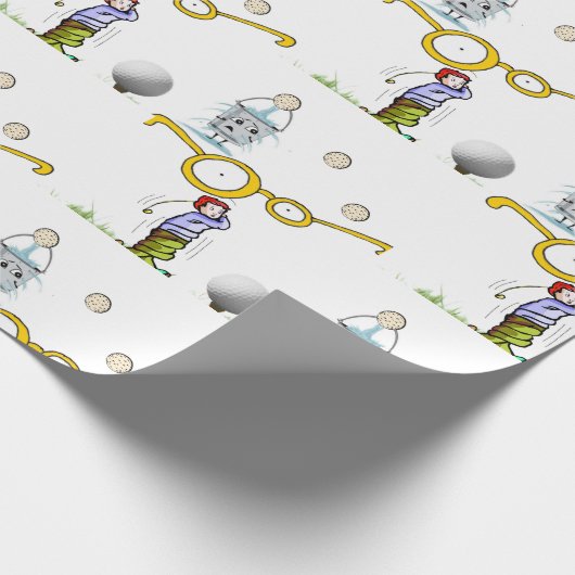 Schleifpapier Golfer Geschenkpapier (Ecke)