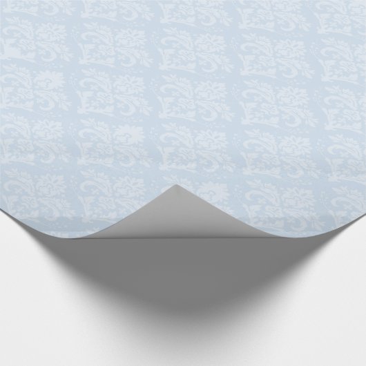 Schleifpapier - Icy Blue Damask Geschenkpapier (Ecke)