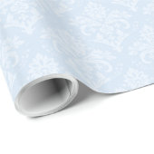 Schleifpapier - Icy Blue Damask Geschenkpapier (Rolleneckpunkt)
