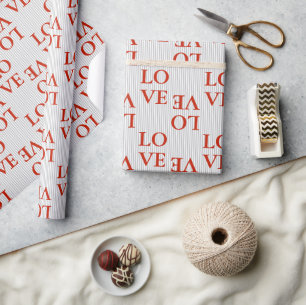 Schleifpapier - LIEBE Rote Streifen grau Geschenkpapier