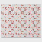 Schleifpapier - LIEBE Rote Streifen grau Geschenkpapier (Flach)