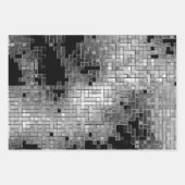 Schleifpapier mit grauem Chrommuster Geschenkpapier Set (Vorderseite 3)