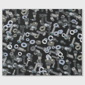 Schleifpapier - Nuts und Bolzen Geschenkpapier (Flach)