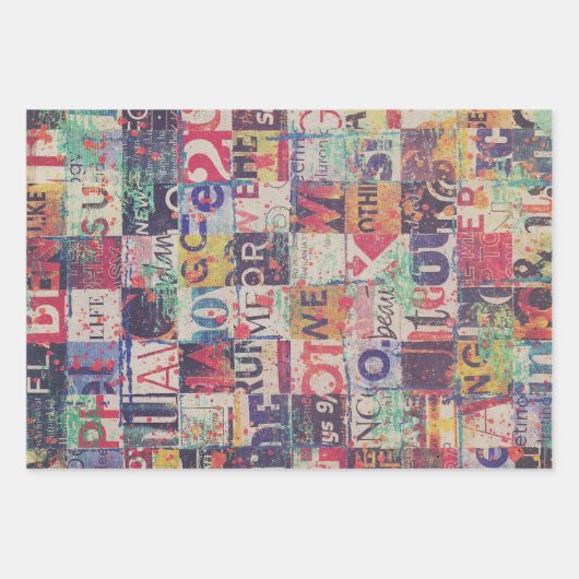 Schleifpapier oder Collage und Entkopplungspapier Geschenkpapier Set (Vorderseite 3)
