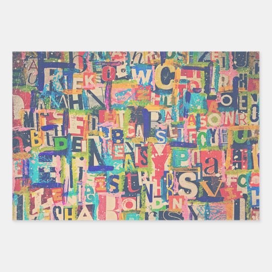 Schleifpapier oder Collage und Entkopplungspapier Geschenkpapier Set (Vorderseite 2)