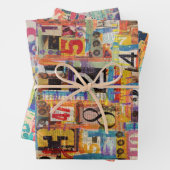 Schleifpapier oder Collage und Entkopplungspapier Geschenkpapier Set (Beispiel)