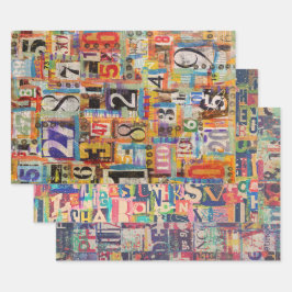 Schleifpapier oder Collage und Entkopplungspapier Geschenkpapier Set