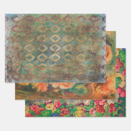 Schleifpapier oder Collage und Entkopplungspapier Geschenkpapier Set