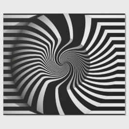 Schleifpapier - Psychedelic Art Swirl B/W Geschenkpapier