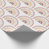 Schleifpapier - Regenbogenherzen + Pola Dots Lachs Geschenkpapier (Ecke)