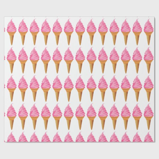 Schleifpapier - Rosa Eiscreme Geschenkpapier (Flach)