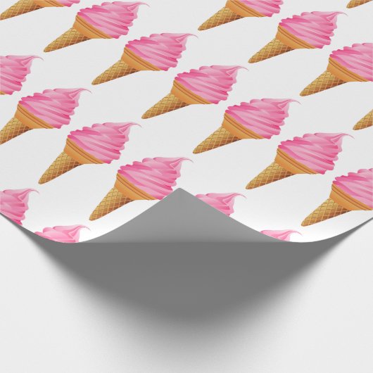 Schleifpapier - Rosa Eiscreme Geschenkpapier (Ecke)