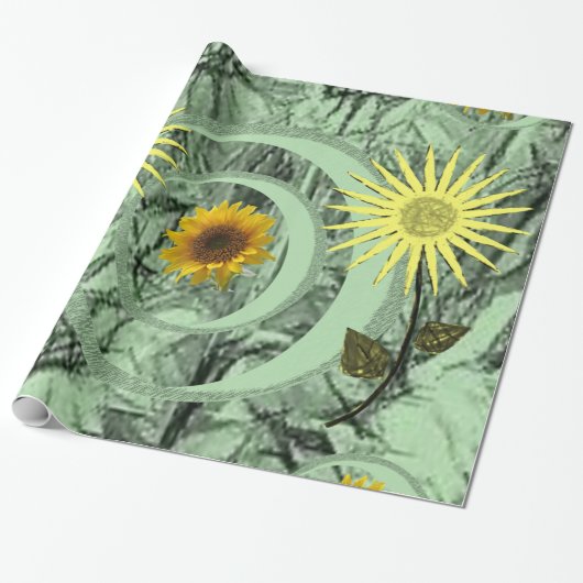 Schleifpapier Sonnenblume Geschenkpapier (Ungerollt)