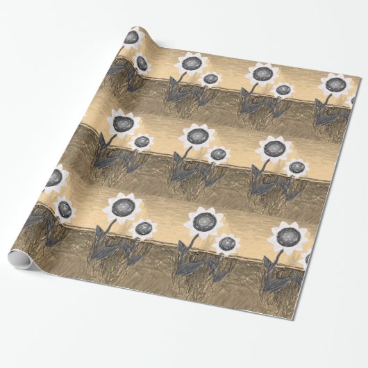 Schleifpapier Sonnenblume Geschenkpapier (Ungerollt)